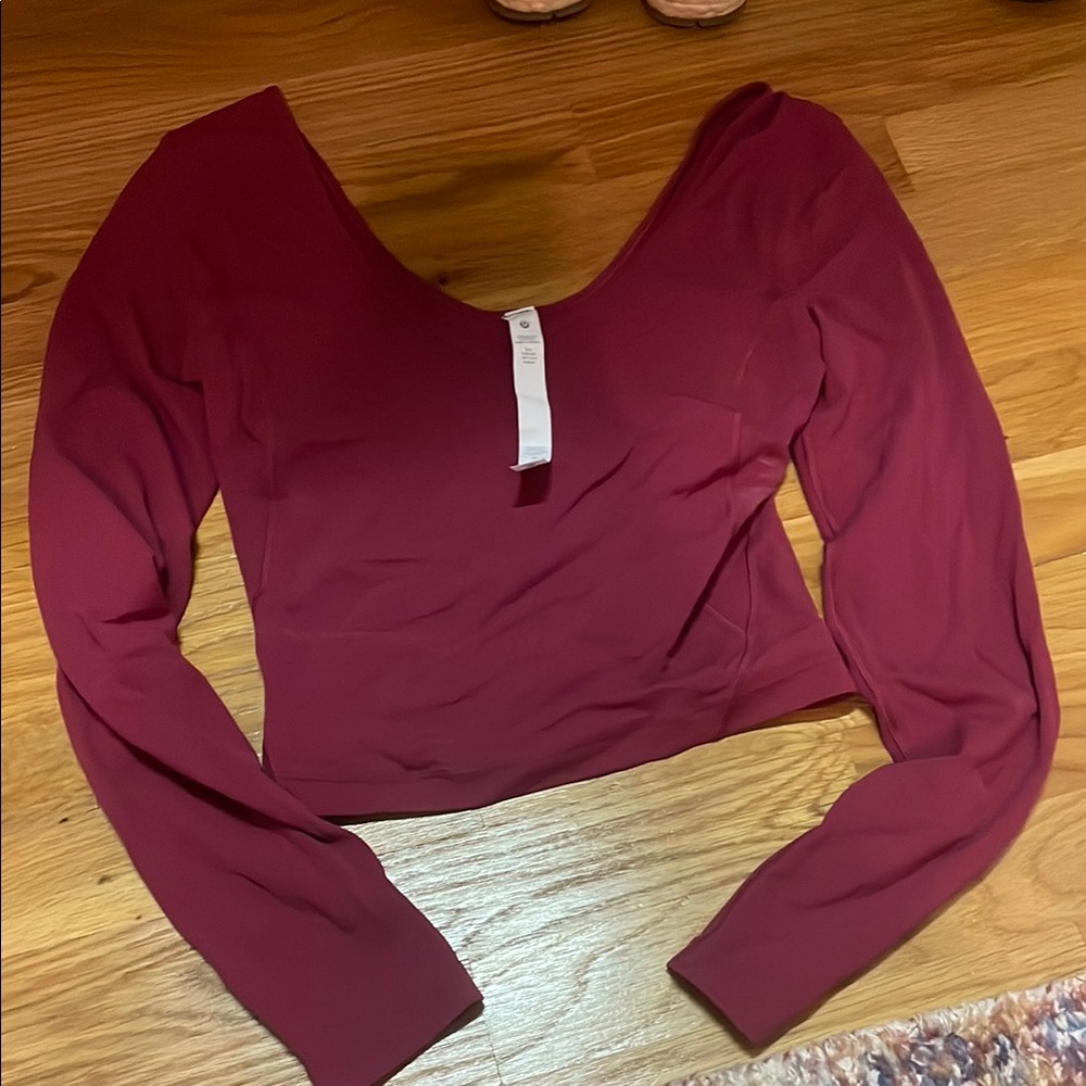 Lululemon Athletica Red Fitted Crop Bodysuit
